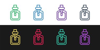 Parfüm simgesini siyah beyaz arkaplanda ayır. Vektör