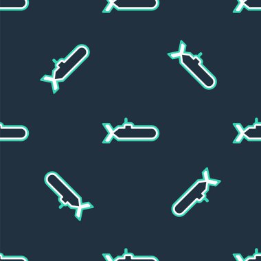 Denizaltı simgesi siyah arka planda izole edilmiş. Askeri gemi. Vektör