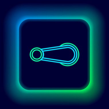 Parlayan neon hattı araba kapı kolu simgesi siyah arka planda izole edildi. Renkli taslak konsepti. Vektör