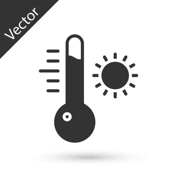 Thermomètre Météorologique Gris Mesurant Icône Isolé Sur Fond Blanc Équipement — Image vectorielle