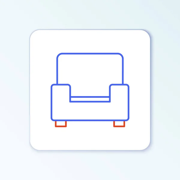 Line Sessel Symbol Isoliert Auf Weißem Hintergrund Buntes Rahmenkonzept Vektor — Stockvektor