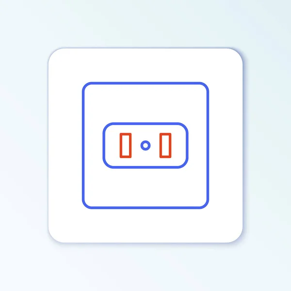 Ikona Elektrické Zásuvky Izolované Bílém Pozadí Zásuvka Symbol Rosetty Barevný — Stockový vektor