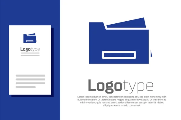 Ícone Impressora Azul Isolado Fundo Branco Elemento Modelo Design Logotipo — Vetor de Stock