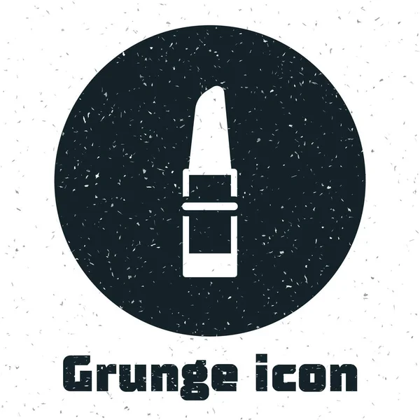 Grunge Lipstick Icoon Geïsoleerd Witte Achtergrond Monochrome Vintage Tekening Vector — Stockvector