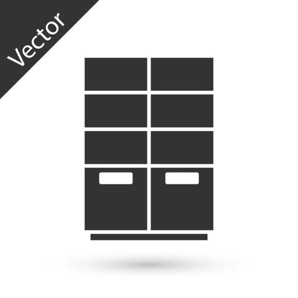 Šedá Skříň Ikona Izolované Bílém Pozadí Vektor — Stockový vektor