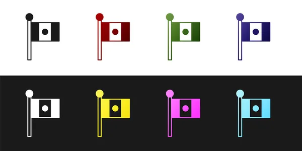 Imposta Bandiera Del Messico Sull Icona Del Pennone Isolato Sfondo — Vettoriale Stock