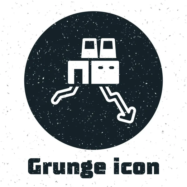 배경에 고립된 아이콘 Grunge Shutdown 산업용 모노크롬 빈티지그리기 Vector — 스톡 벡터