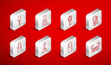 Pedikür fırçası ya da tırnak cilası şişesi, oje törpüsü, manikür öğütücüsü ve simgesi ayarla. Vektör.