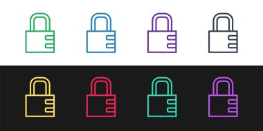 Grunge Güvenli kombinasyon kilidi simgesi beyaz arkaplanda izole edildi. Kombinasyon asma kilit. Güvenlik, güvenlik, koruma, şifre, gizlilik. Tek renkli klasik çizim. Vektör.