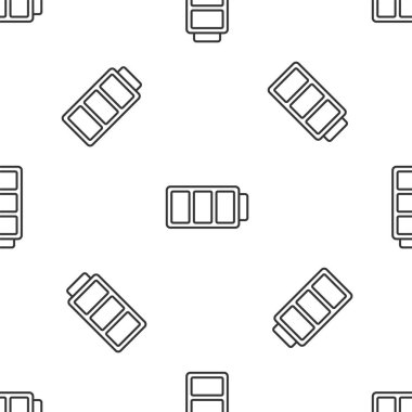 Gri çizgi Batarya şarj seviyesi gösterge simgesi beyaz arka planda izole edilmiş pürüzsüz desen. Vektör