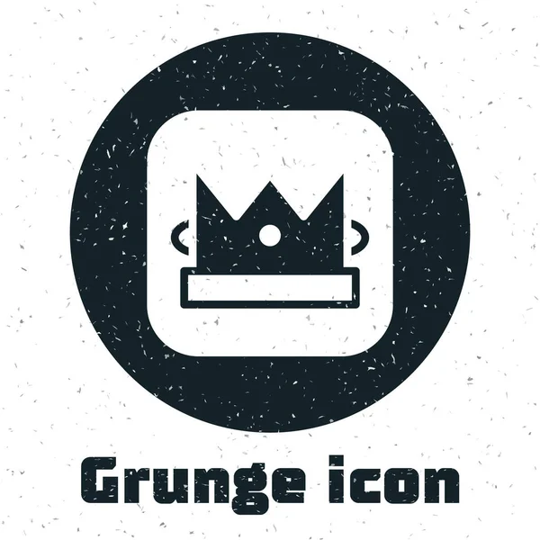 Grunge King Spelkort Ikon Isolerad Vit Bakgrund Kasinospel Monokrom Vintage — Stock vektor