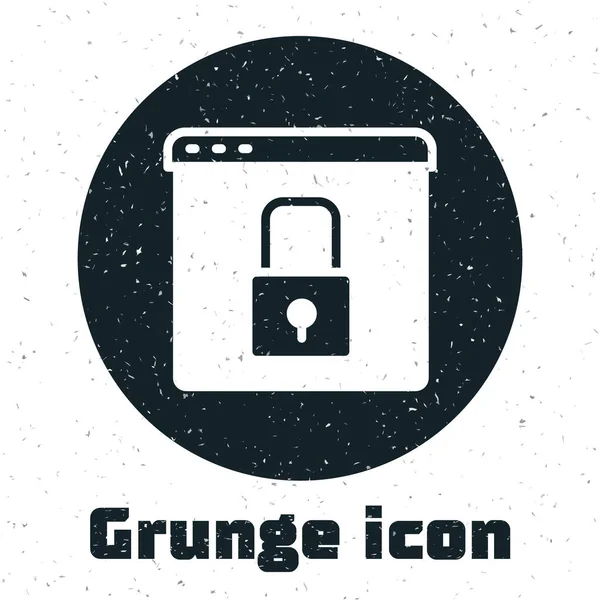 Grunge Proteja Seu Site Com Https Ícone Ssl Isolado Fundo — Vetor de Stock