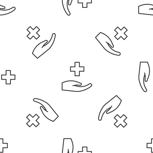 灰线交叉医院医疗图标孤立无缝图案白色背景 诊断学符号 药品和制药标志 — 图库矢量图片