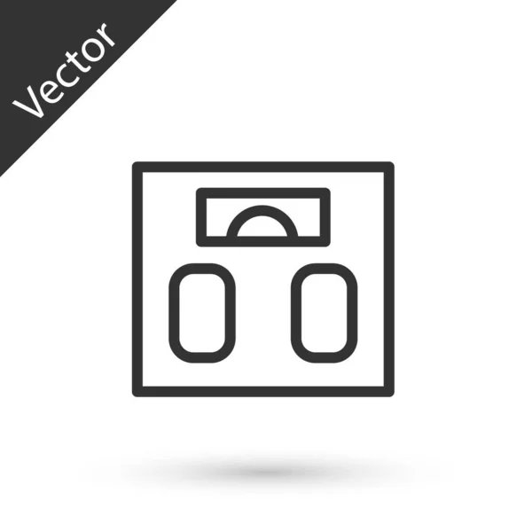 Šedá Koupelna Váhy Ikona Izolované Bílém Pozadí Měřítko Hmotnosti Zařízení — Stockový vektor