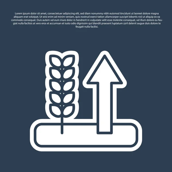 Modrá Čára Obiloviny Posázené Rýží Pšenicí Kukuřicí Ovsem Žitem Ikonou — Stockový vektor