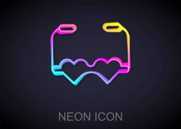 Glowing Neon Line Heart Shaped Love Glasses Icon Isolated Black — Stock Vector