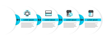 Kenevir, marihuana, rulo kâğıt ve yaprak ikonu içeren tıbbi bir şişe ayarla. Vektör