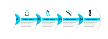 Halat anahtarı, bisiklet pompası, çatal ve su ikonlu spor şişesi. Vektör