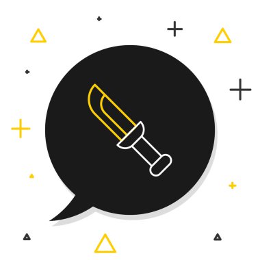 Beyaz arka planda izole edilmiş askeri bıçak ikonu. Renkli taslak konsepti. Vektör