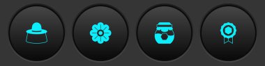Koruyucu şapkalı arı yetiştiricisi, Çiçek, bal kavanozu ve bal madalyası ikonu. Vektör