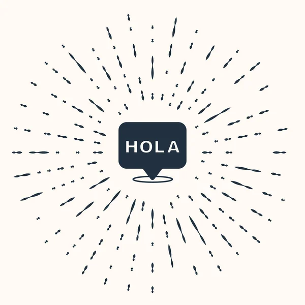 Иконка Grey Hola Выделена Бежевом Фоне Абстрактные Круговые Случайные Точки — стоковый вектор