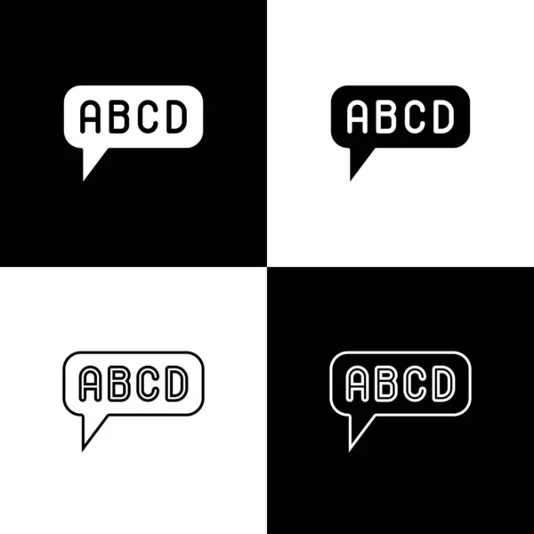 Set Alphabet Icon Isolated Black White Background Vector — Stock Vector