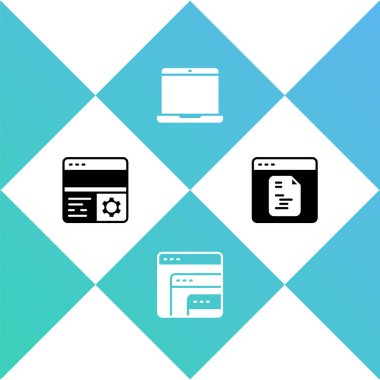 Hata ayıklamayı, yazılımı, dizüstünü ve simgeyi ayarla. Vektör