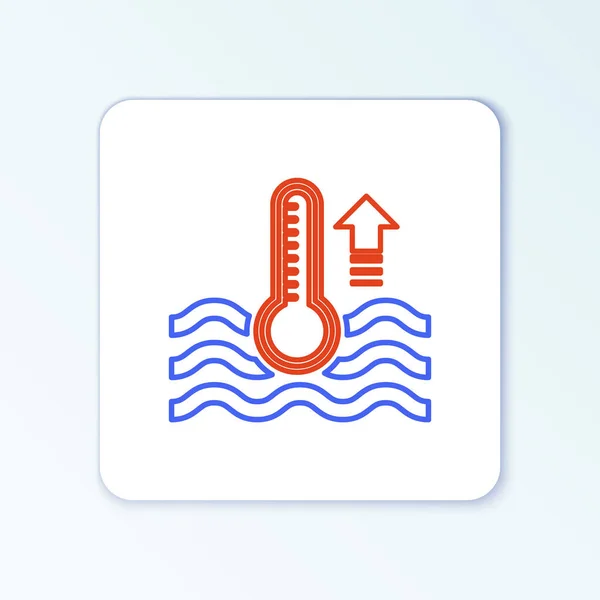 Liniowy Termometr Wodny Pomiaru Ciepła Zimnej Ikony Izolowany Białym Tle — Wektor stockowy