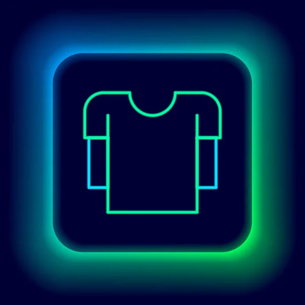 Glowing Neon Line Long Sleeve Shirt Icon Isolated Black Background — Stock Vector