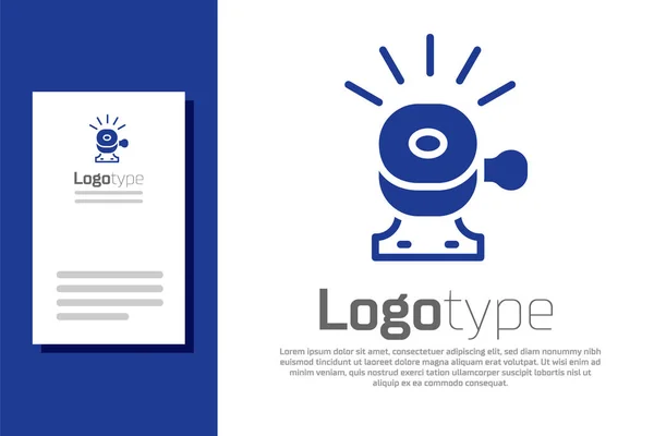 Blaues Fahrradklingelsymbol Isoliert Auf Weißem Hintergrund Logo Design Vorlage Element — Stockvektor