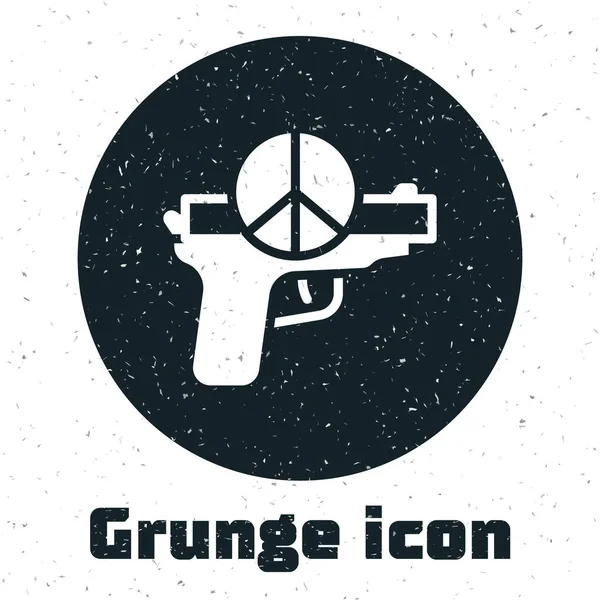 Grunge没有在白色背景上孤立的战争图标 和平的象征单色复古绘画 — 图库矢量图片