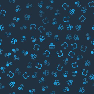 Dumbbell, Kulaklıklar, Jimnastik Salonu ve kusursuz bir şablon. Vektör