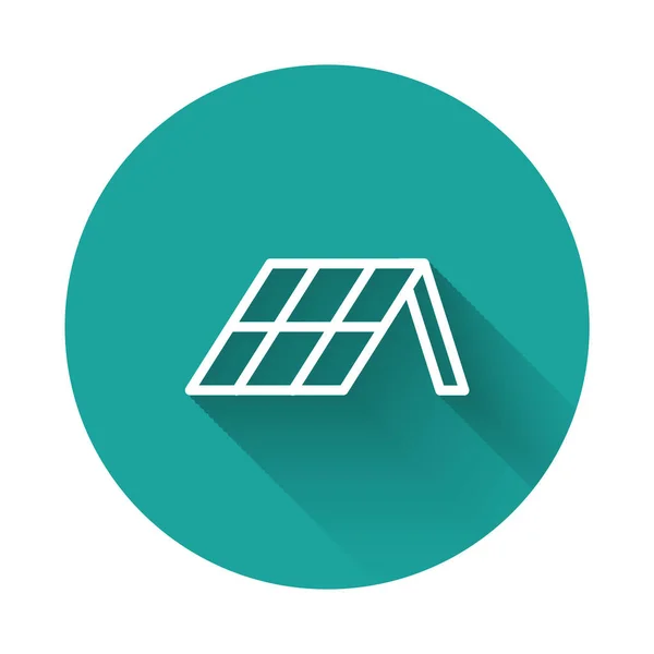 Línea Blanca Icono Del Panel Energía Solar Aislado Con Fondo — Archivo Imágenes Vectoriales