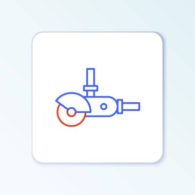 Çizgi Açı Öğütücü simgesi beyaz arkaplanda izole edildi. Renkli taslak konsepti. Vektör.