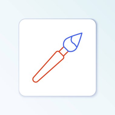 Çizgi fırçası simgesi beyaz arkaplanda izole edildi. Renkli taslak konsepti. Vektör.