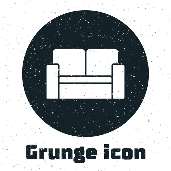 Ikona Krzesła Grunge Cinema Odizolowana Białym Tle Monochromatyczny Rysunek Rocznika — Wektor stockowy