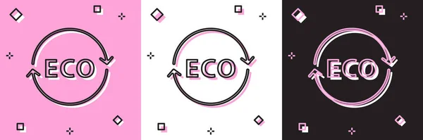 Set Bannière Étiquette Étiquette Logo Pour Éco Vert Icône Nourriture — Image vectorielle