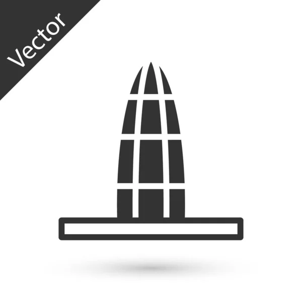 Icono Torre Agbar Gris Aislado Sobre Fondo Blanco Barcelona España — Archivo Imágenes Vectoriales