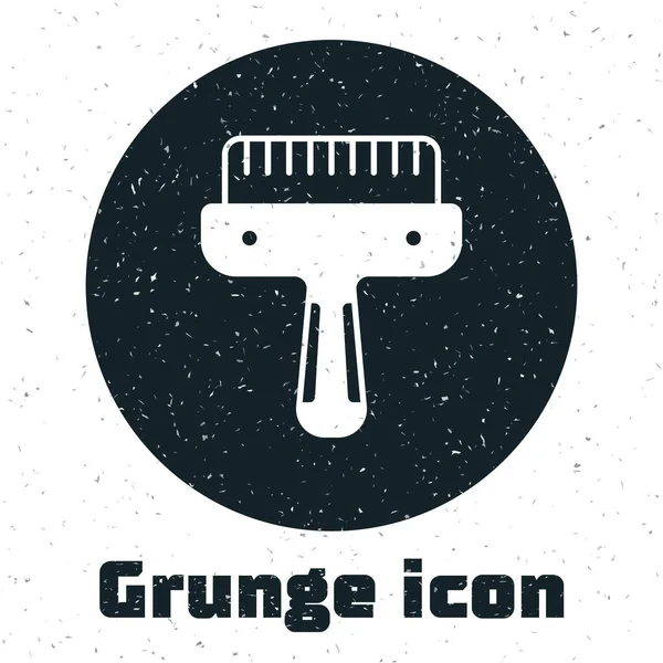 Grunge Hair Brush Dog Cat Icon Isolated White Background Brush — Stock Vector