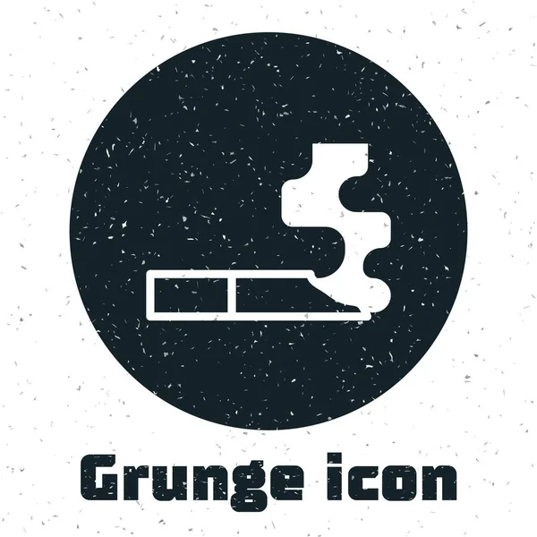 Icône Grunge Cigarette Isolée Sur Fond Blanc Panneau Tabac Symbole — Image vectorielle