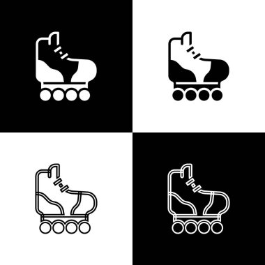 Paten simgesini siyah ve beyaz arkaplanda izole et. Vektör.