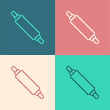 Pop sanat eseri Rolling Pin simgesi renk arkaplanında izole edildi. Vektör.