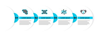Dog Zodiac Samanyolu sarmal galaksisi Gemini ve Başak ikonu. Vektör.
