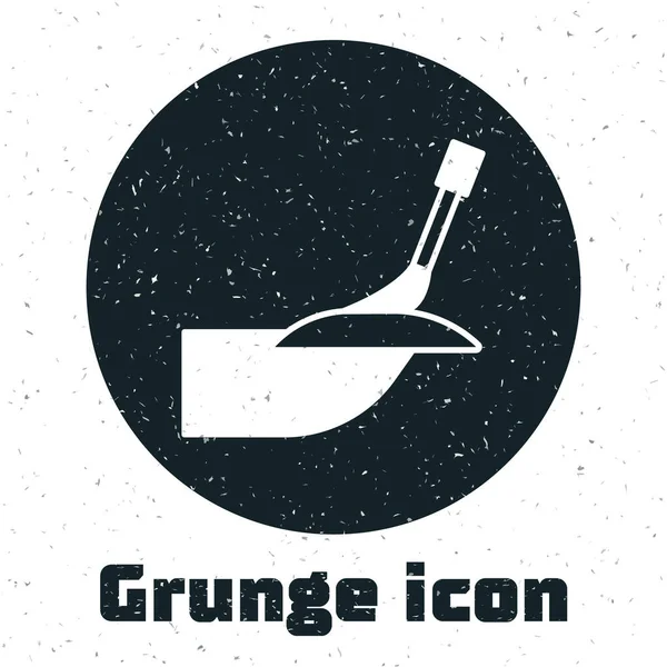 Grunge Manicure Icon Isolated White Background Monochrome Vintage Drawing Vector — Stockvektor