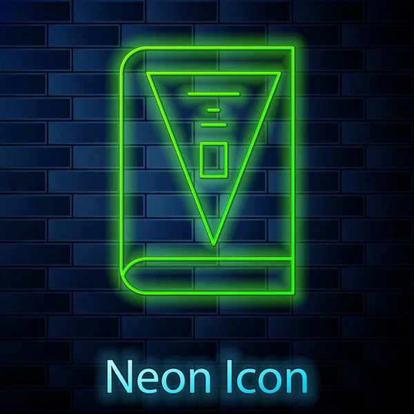 Glödande Neon Linje November India Konstitution Dag Ikon Isolerad Tegelvägg — Stock vektor