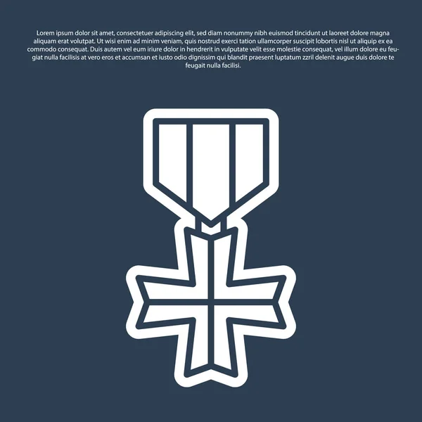Синяя Линия Знак Медали Воинская Награда Выделен Синем Фоне Армейский — стоковый вектор