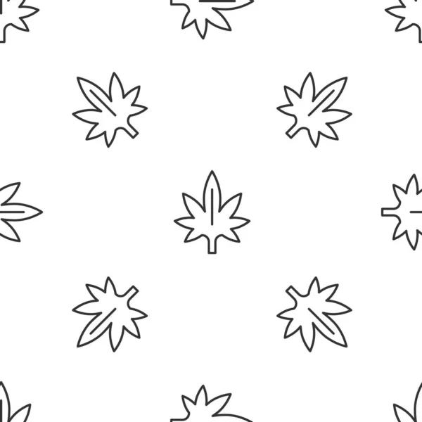 메디컬 마리화나 Grey Line Medical Marijuana 아이콘 Cannabis Leaf Icon — 스톡 벡터