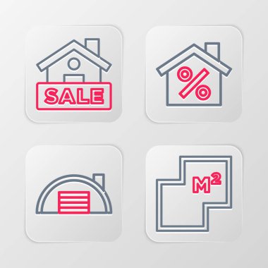 Ev Planlama Deposu 'nu indirimli ve İdam İlanı İkonlu olarak ayarla. Vektör.