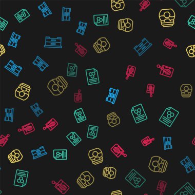 Kovan hattını arılar için ayarla, bal peteği, bal kavanozu ve dipsiz bir desen. Vektör.