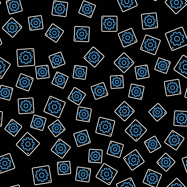 Піктограма Налаштування Лінії Ізольовано Безшовний Візерунок Чорному Тлі Інструменти Сервіс — стоковий вектор
